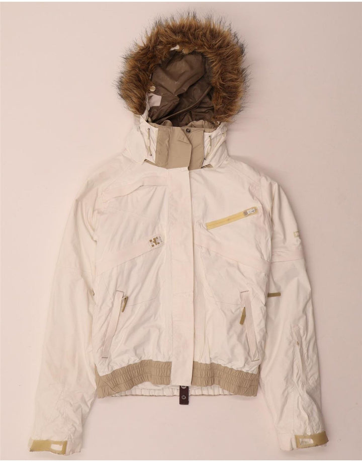 HELLY HANSEN Veste coupe-vent surdimensionnée à capuche pour femme UK 6 XS Blanc