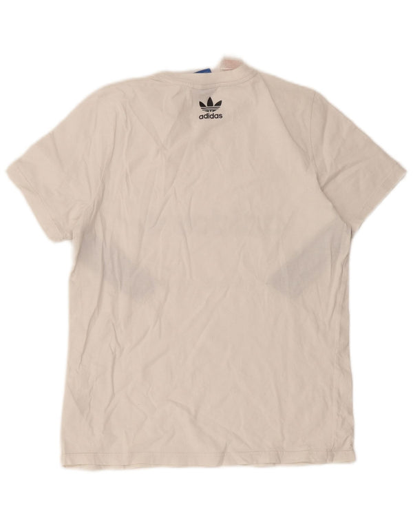Adidas T-Shirt Graphique Garçon 13-14 Ans Blanc Colorblock Coton