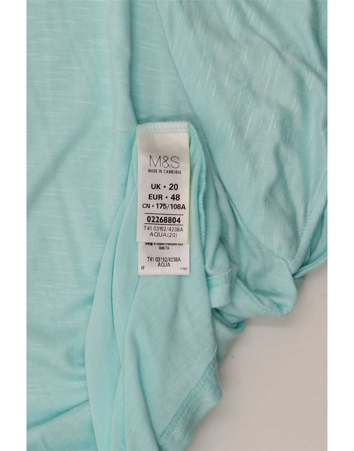 Marks & Spencer Chemisier Femme Top UK 20 2XL Bleu Moucheté Viscose