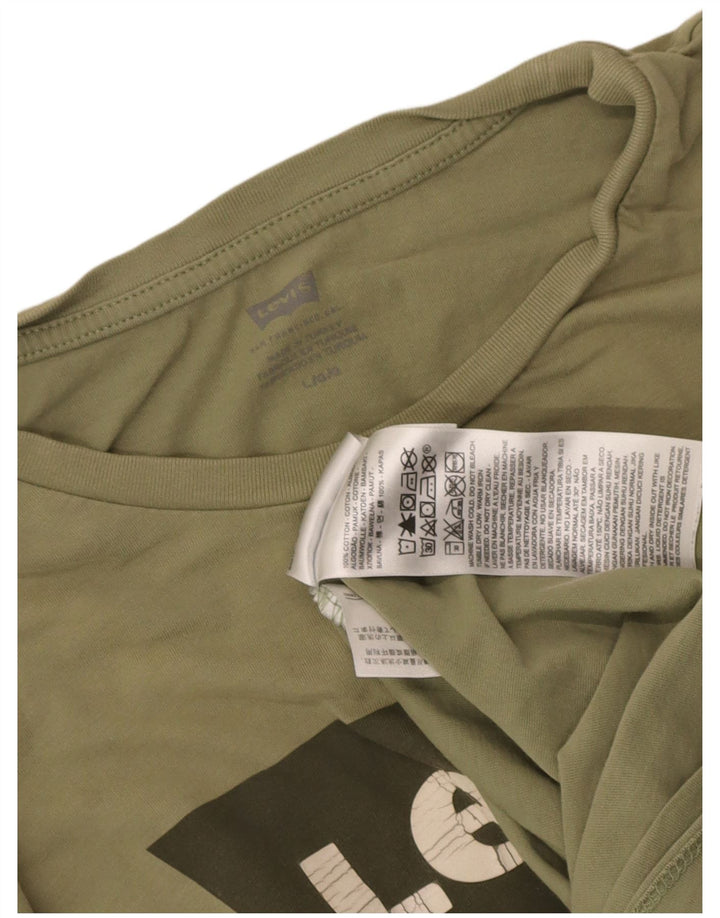 Levi's T-Shirt Graphique Homme Kaki Large Coton