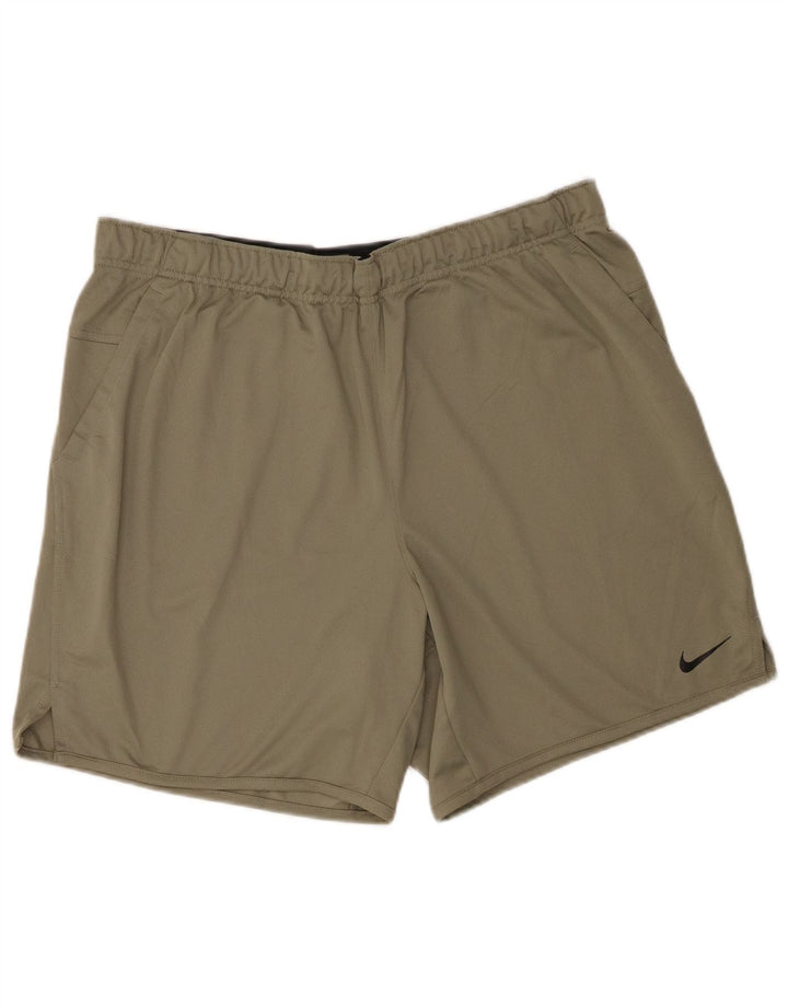 Nike Short de sport Dri Fit XL pour homme Kaki Polyester