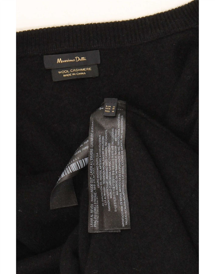 Massimo Dutti Pull col V pour femme UK 14 Laine noire moyenne