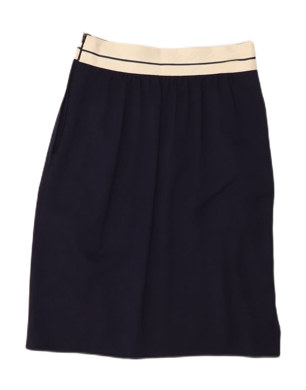 Ferretti Studio Jupe droite pour femme UK 12 Medium W26 Rayonne Bleu Marine