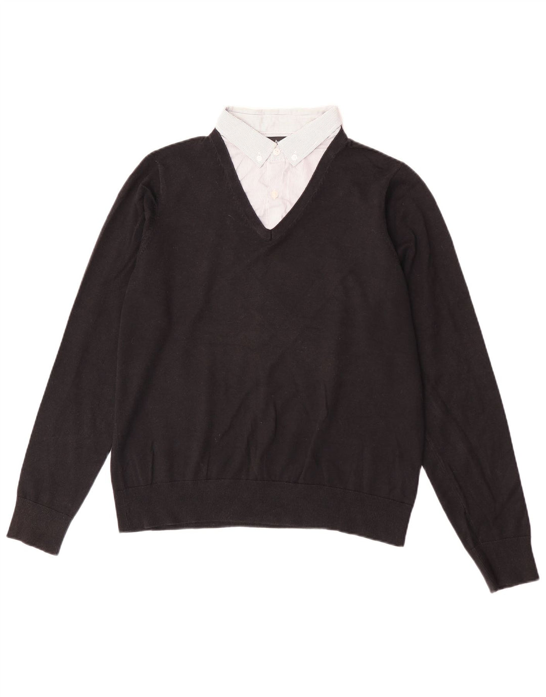 Marks & Spencer Pull à col en V Autograph pour homme en coton noir moyen