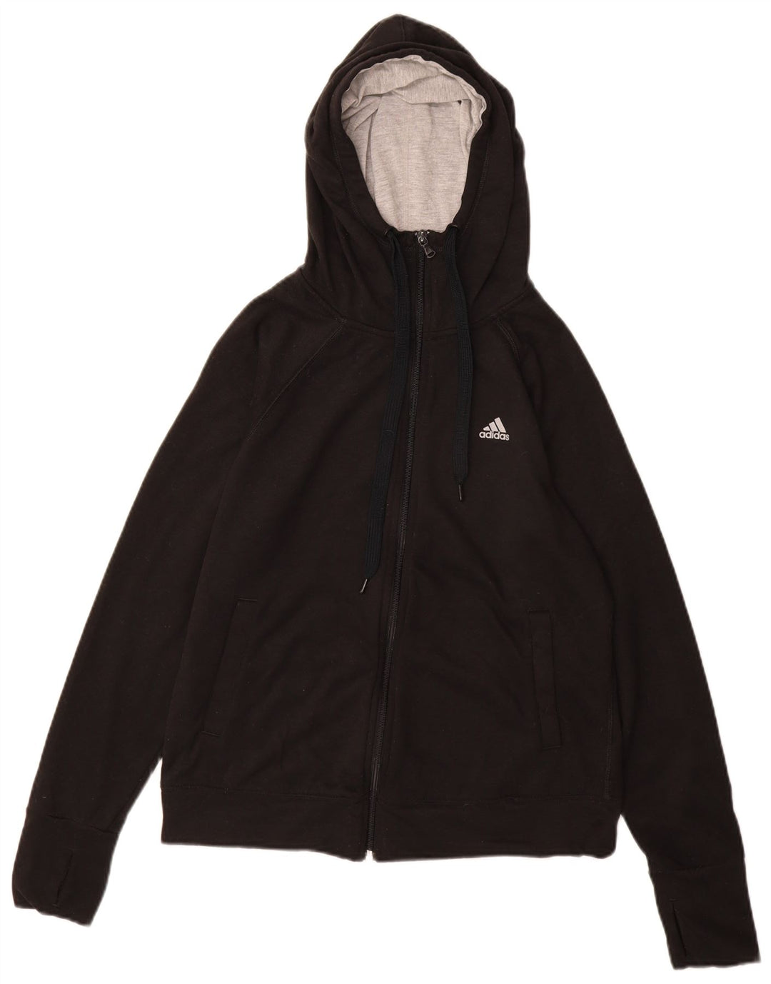 Adidas Climalite Zip Sweat à capuche pour femme UK 12/14 Noir moyen Polyester