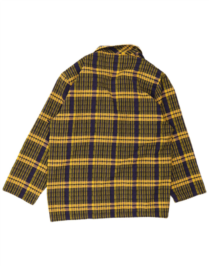 vintage Femme 2 Bouton Blazer Veste UK 16 Grand Chèque Jaune
