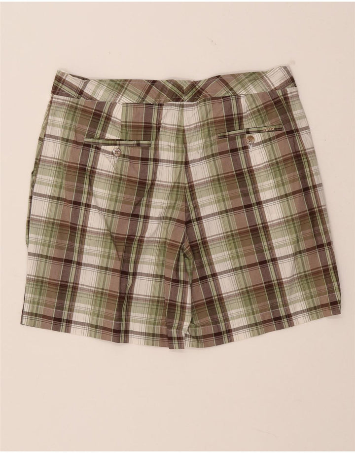 IZOD Short Chino Femme US 8 Medium W32 Kaki à Carreaux Coton