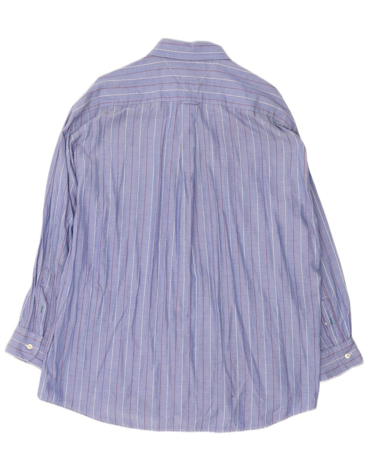 Tommy Hilfiger Chemise Homme Taille 16 1/2 Grand Coton Rayé Bleu