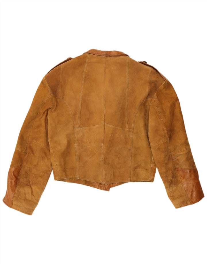 vintage Mens Suede Bomber Jacket UK 38 Brun Moyen