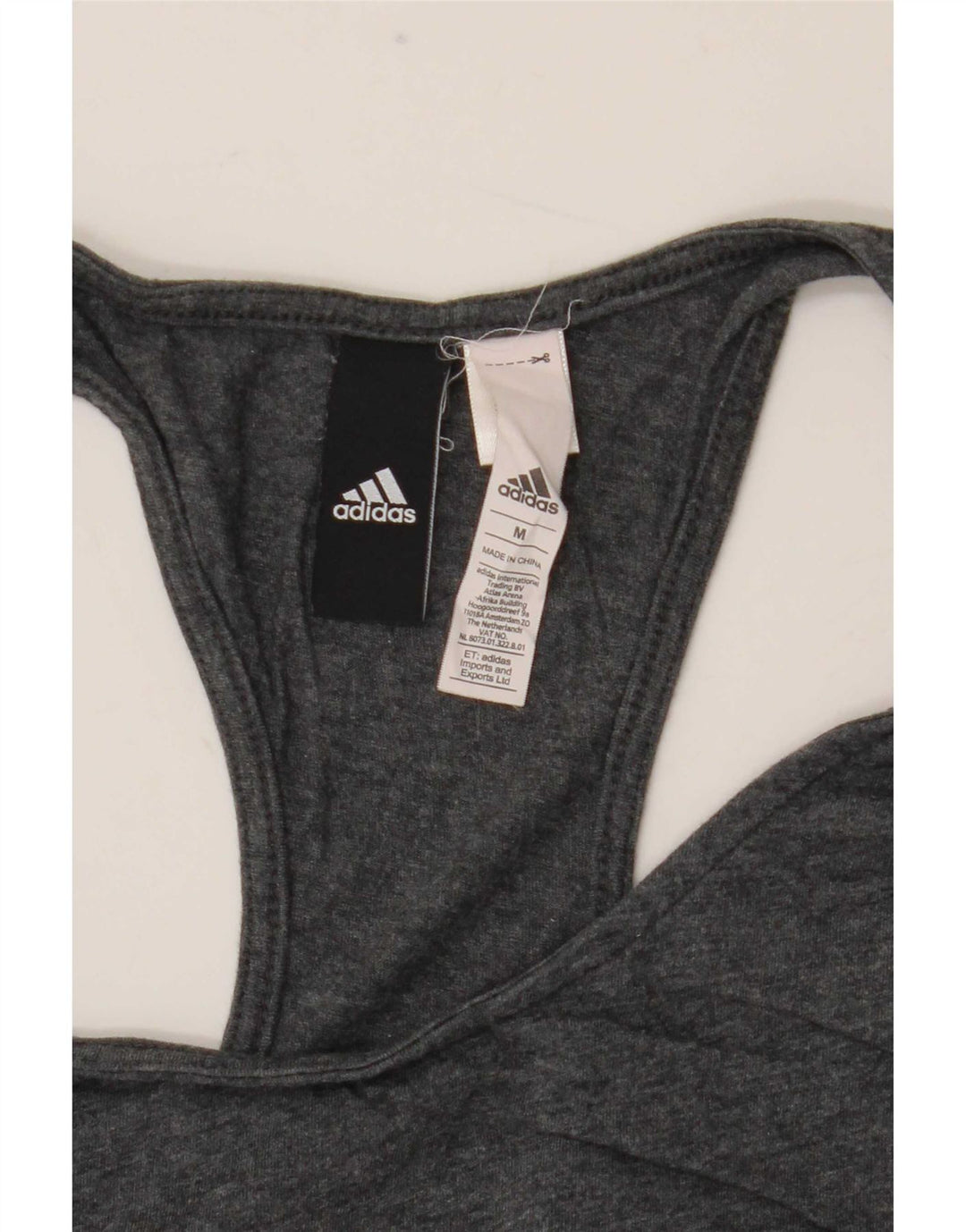Adidas Débardeur graphique pour femme UK 12 Gris moyen Coton
