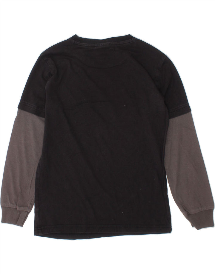 CHAMPION Boys Graphic Top Long Sleeve 7-8 Years Small Black Colourblock Vintage Champion and Second-Hand Champion from Messina Hembry 