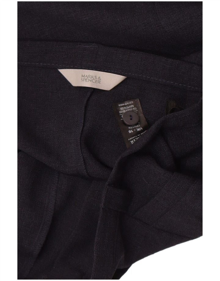 Marks & Spencer Jupe mi-longue pour femme UK 16 Large W32 Bleu marine Polyester
