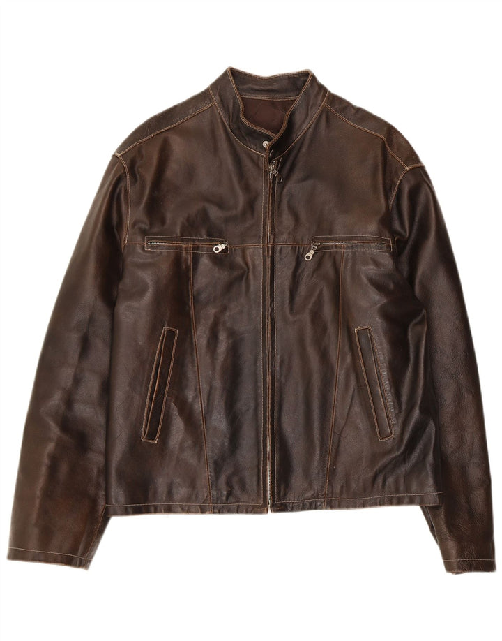 Conbipel Veste en Cuir Homme IT 50 Large Marron