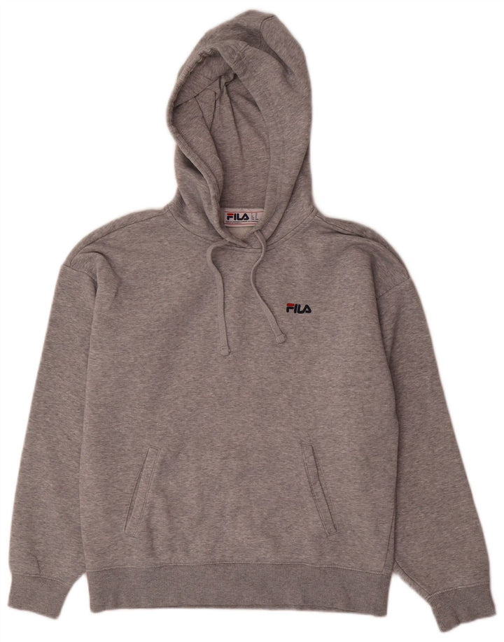 Fila Pull à capuche homme gris moyen coton moucheté