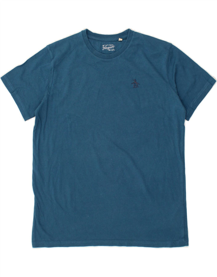 PENGUIN Boys T-Shirt Top 14-15 Years Blue Cotton Vintage Penguin and Second-Hand Penguin from Messina Hembry 