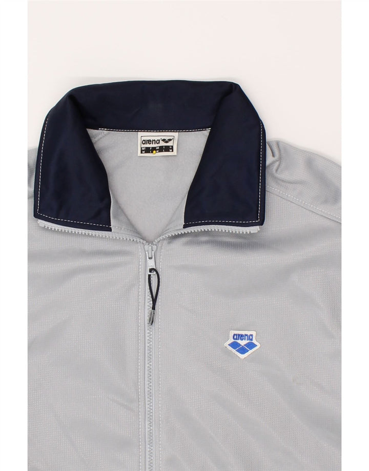 ARENA Mens Tracksuit Top Jacket Medium Grey Polyester Vintage Arena and Second-Hand Arena from Messina Hembry 