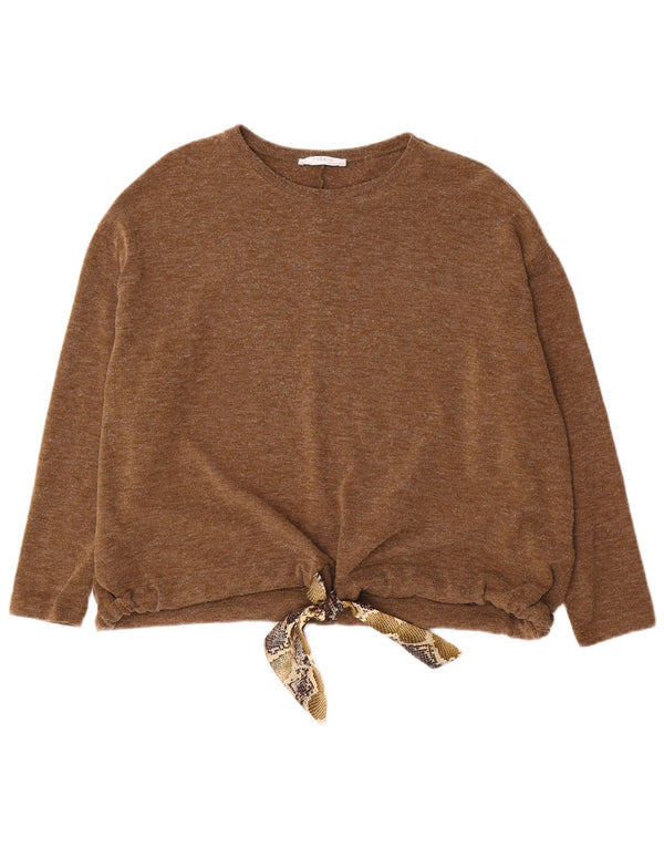 Zara Pull col bateau pour femme UK 14 Marron moyen imprimé animal