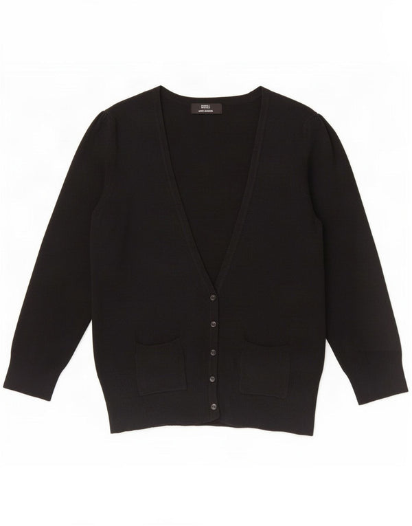Marks & Spencer Womens 3/4 Sleeve Cardigan Sweater UK 12 Medium Black