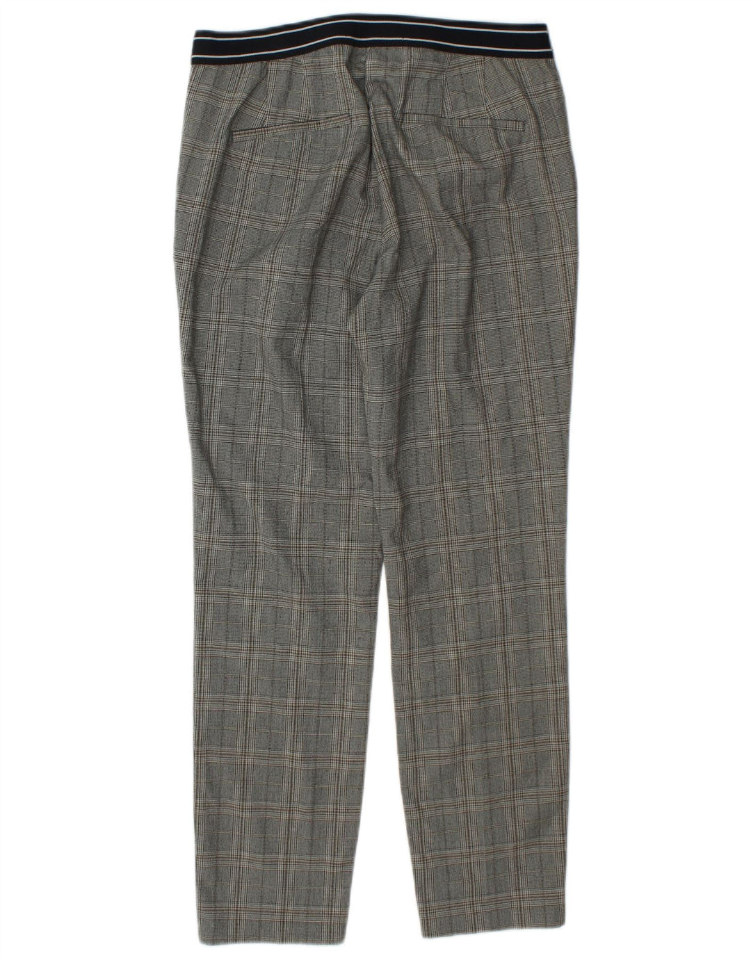 Zara Pantalon de costume droit pour femme Medium W28 L27 Gris à carreaux Polyester
