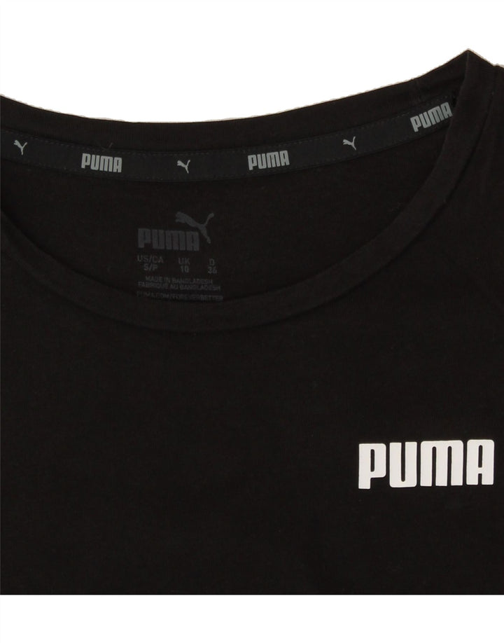PUMA Womens T-Shirt Top UK 10 Small Black Vintage Puma and Second-Hand Puma from Messina Hembry 