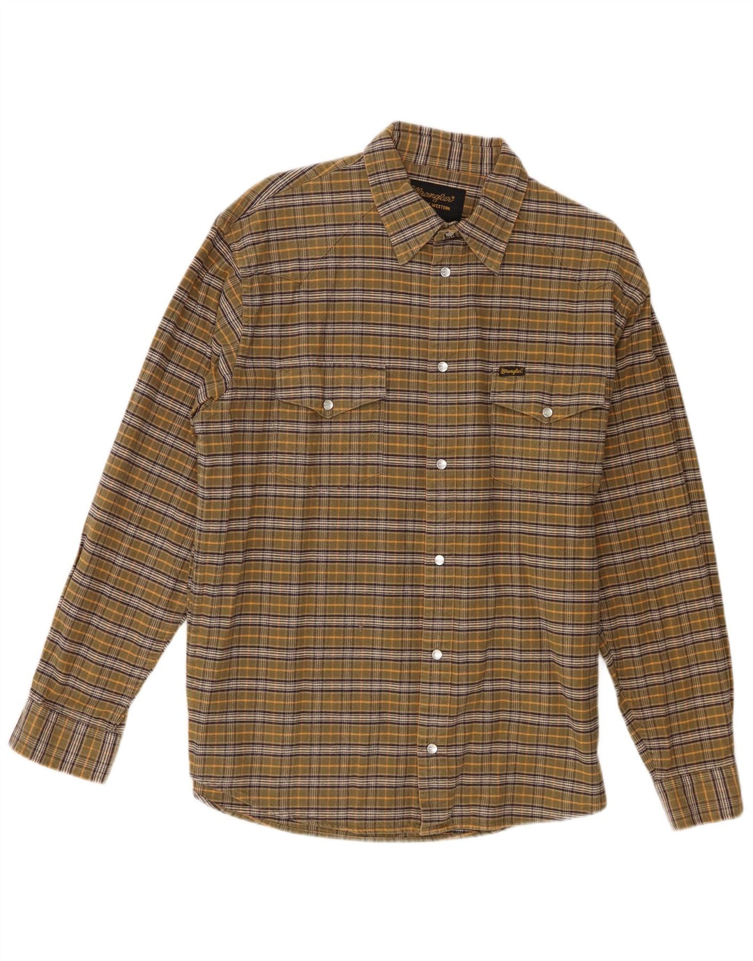 Wrangler Chemise en flanelle pour homme en coton à carreaux kaki