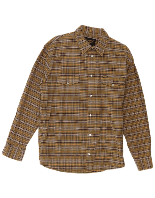 Wrangler Chemise en flanelle pour homme en coton à carreaux kaki