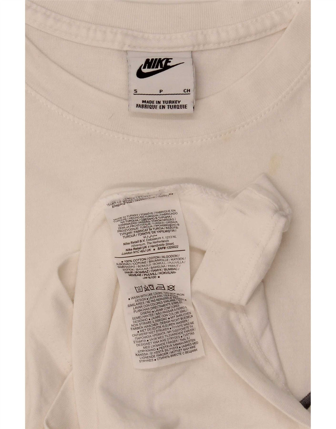 Nike T-shirt graphique pour hommes, petit, en coton blanc