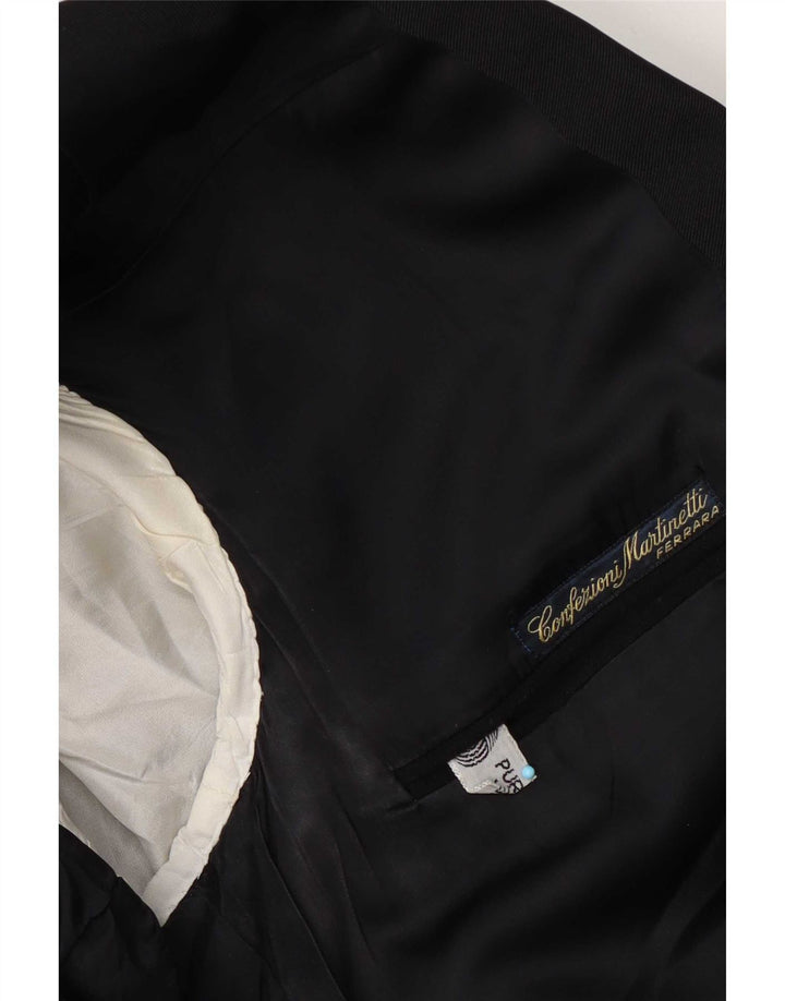 San Remo Veste blazer 1 bouton pour homme IT 50 Large laine vierge noire
