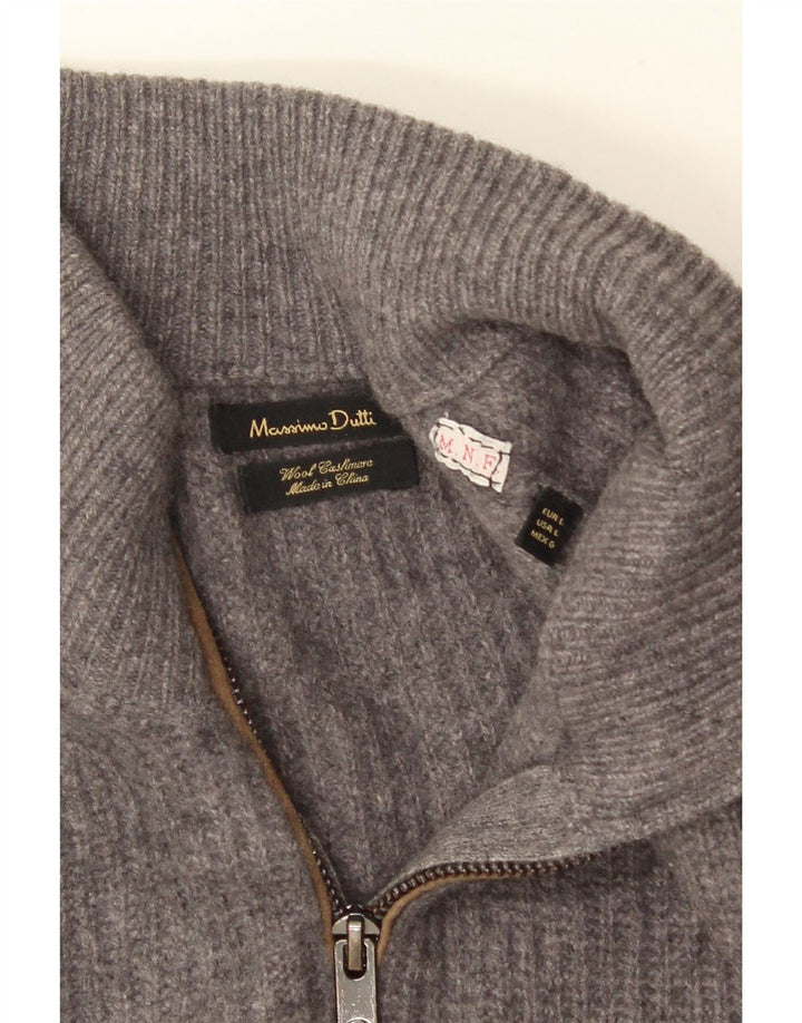 MASSIMO DUTTI Cardigan Homme Pull Large Gris Laine