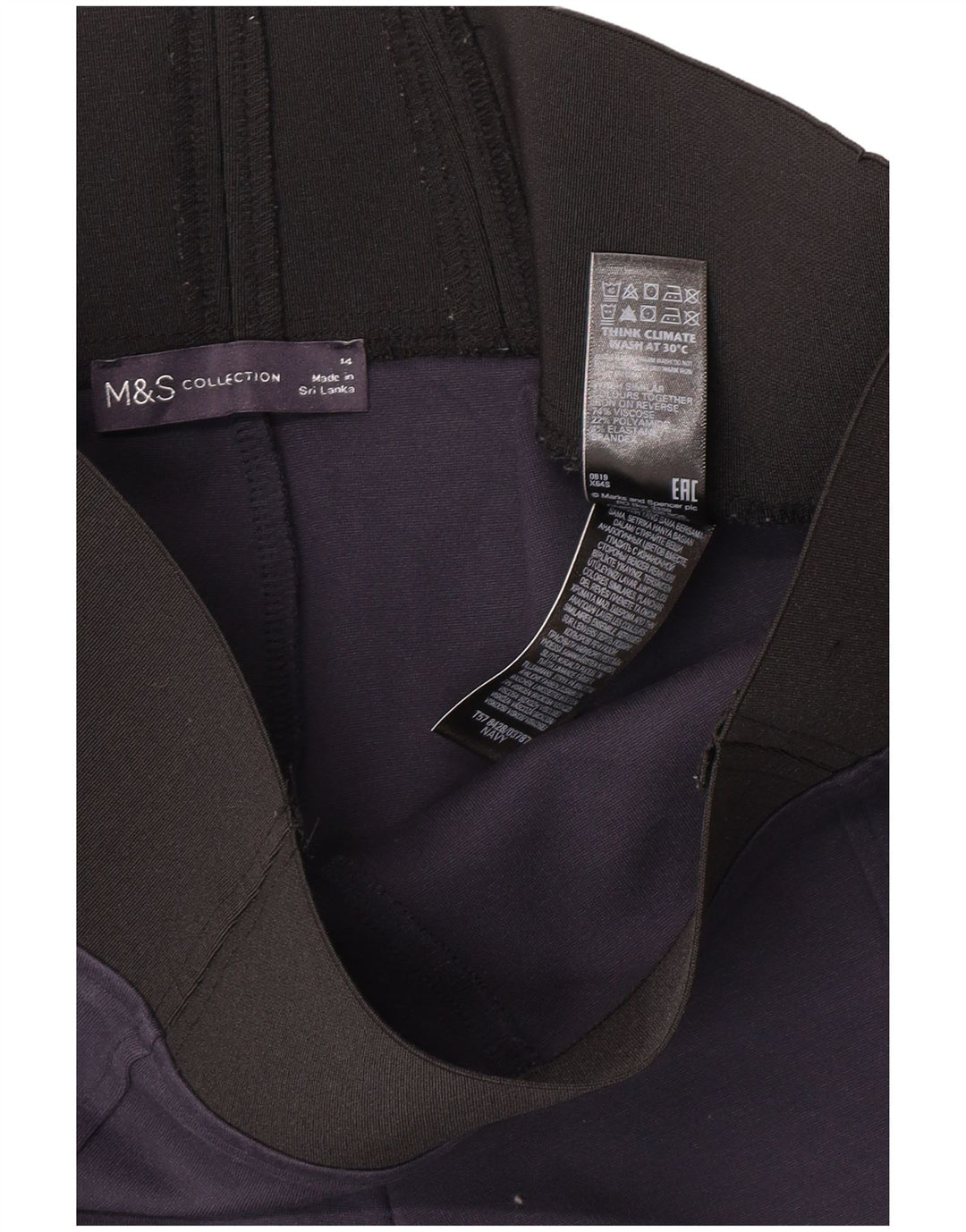 Marks & Spencer Leggings Femme UK 44 Medium Bleu Marine Viscose