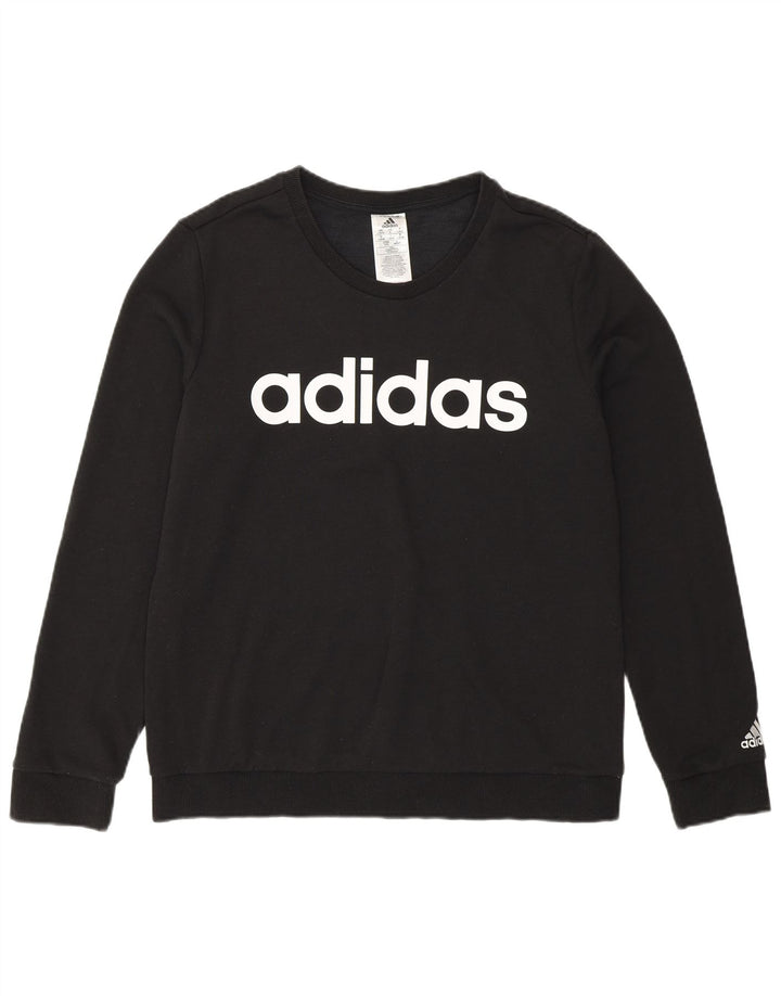 Adidas Sweat-shirt graphique pour femme UK 16/18 Grand coton noir