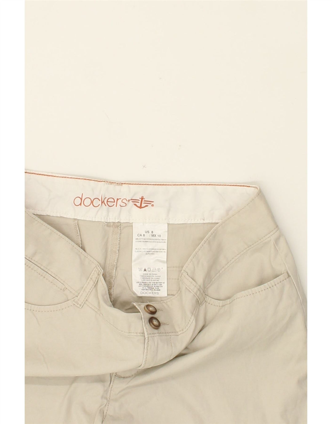 DOCKERS Womens Casual Shorts US 8 Medium W30  Beige Cotton Vintage Dockers and Second-Hand Dockers from Messina Hembry 