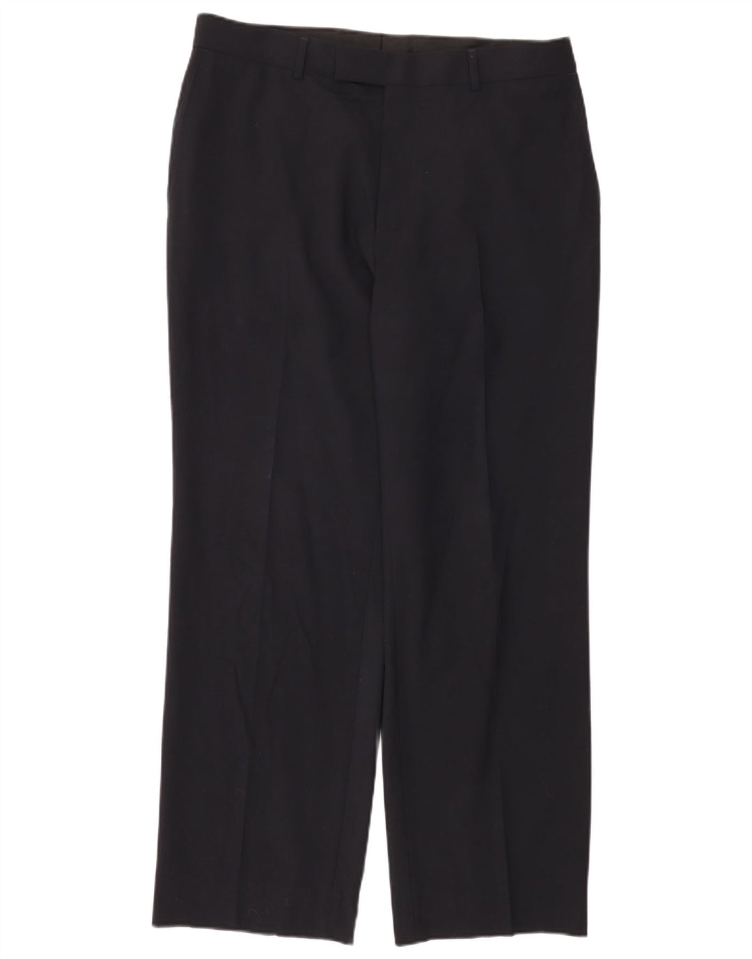 HUGO BOSS Pantalon de Costume Droit Femme W34 L31 Laine Vierge Bleu Marine