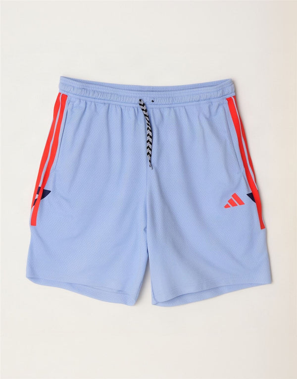 Adidas Short de sport pour homme XL Bleu Colorblock Polyester