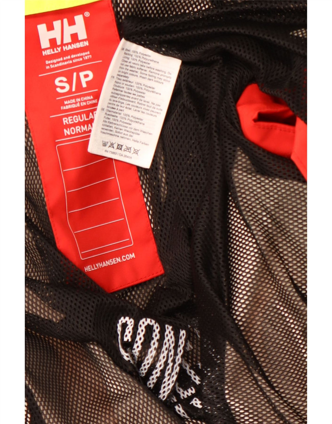 HELLY HANSEN Veste de pluie à capuche graphique pour homme UK 36 Small Rouge Colourblock