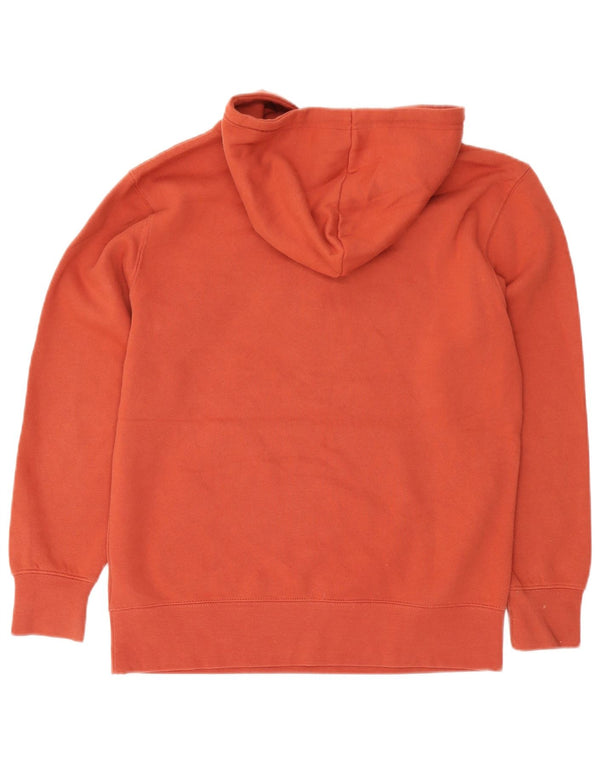 Topshop Womens Oversized Hoodie Jumper UK 6 XS Orange Cotton