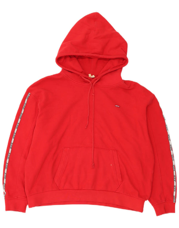 Levi's Pull à capuche graphique coupe décontractée pour femme UK 16Large Rouge Coton