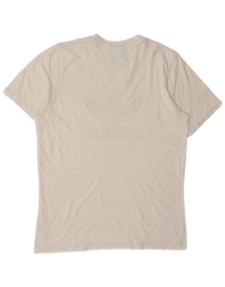 Adidas T-shirt graphique pour homme en coton blanc moyen
