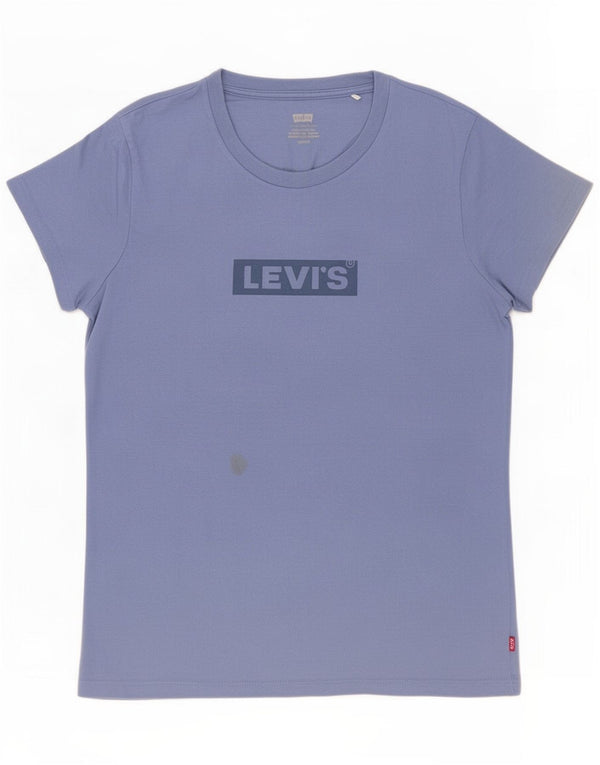 Levi's Womens Graphic T-Shirt Top UK 10 Small Blue Cotton