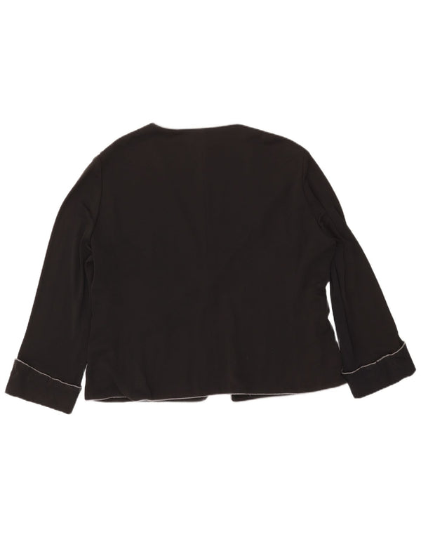 BARBARA Femme Cardigan Top UK 18 XL Acétate Noir