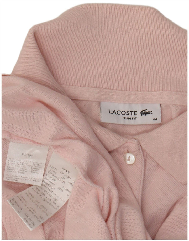 LACOSTE Polo Femme Slim Fit Manches Longues Taille 44 Grand Coton Rose
