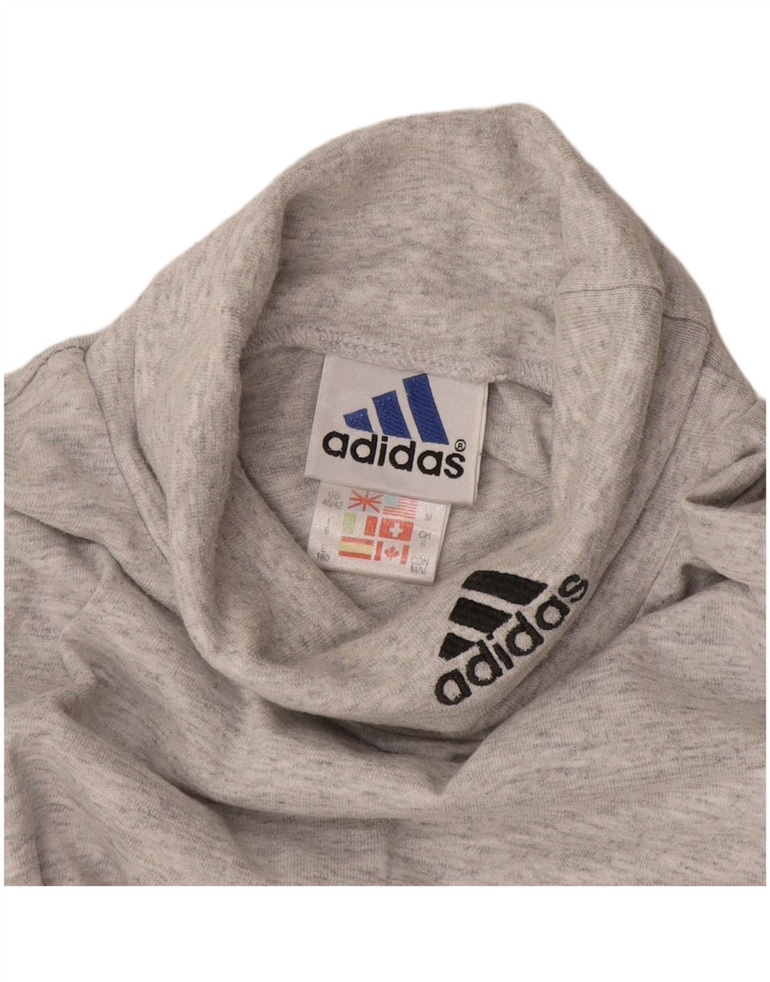 Adidas Haut à manches longues pour homme UK 40/42 Gris moyen Coton