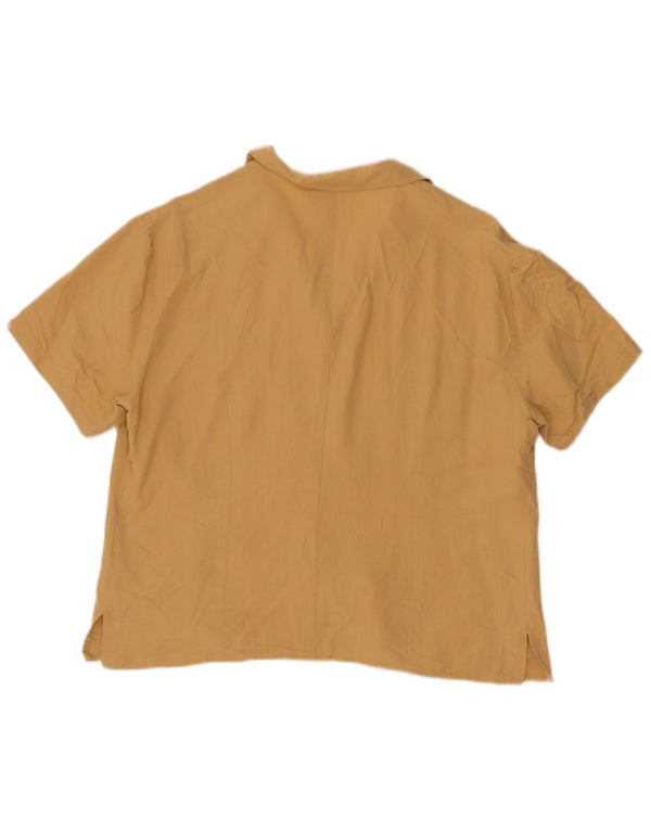 Navigare Chemisier à manches courtes pour femme UK 18 XL Jaune Viscose
