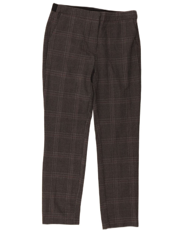 Zara Pantalon de costume slim pour femme Medium W28 L27 Gris à carreaux