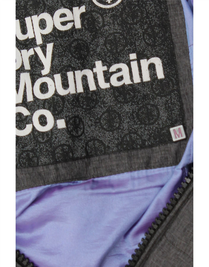 SUPERDRY Manteau rembourré à capuche pour femme UK 14 Nylon gris moyen