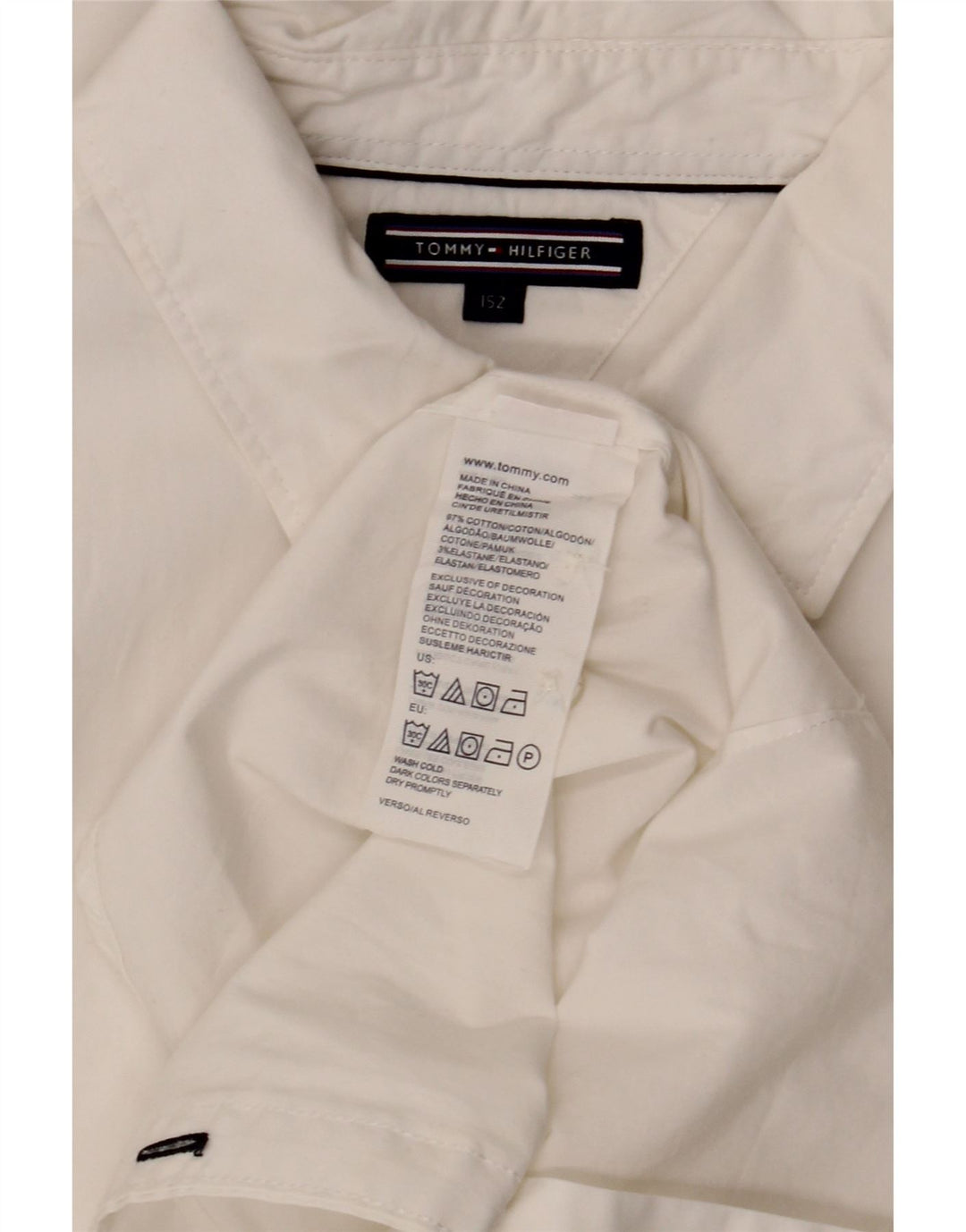 Tommy Hilfiger Chemise Garçon 11-12 ans Blanc Coton
