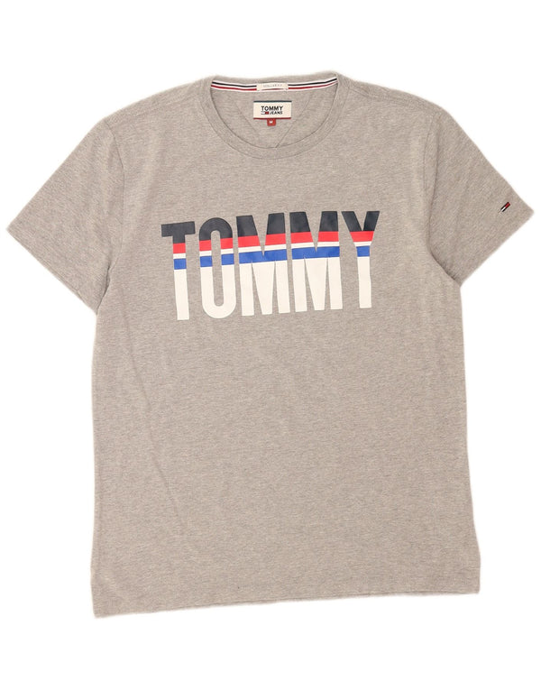 Tommy Hilfiger T-Shirt Regular Fit Graphique Homme Gris Moyen Coton