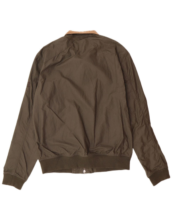 BARBOUR Veste Bomber Homme UK 40 Large Kaki Polyamide
