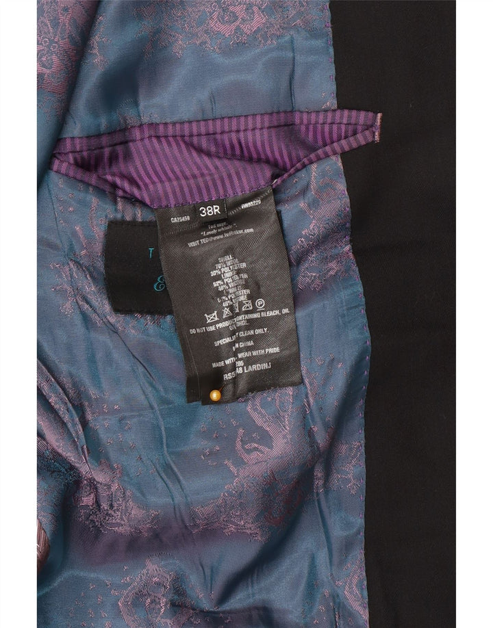 Ted Baker Veste Blazer 2 Boutons Homme UK 38 Laine Noir Moyen