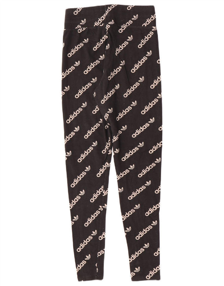 Adidas Leggings graphiques pour femmes UK 12 coton noir moyen